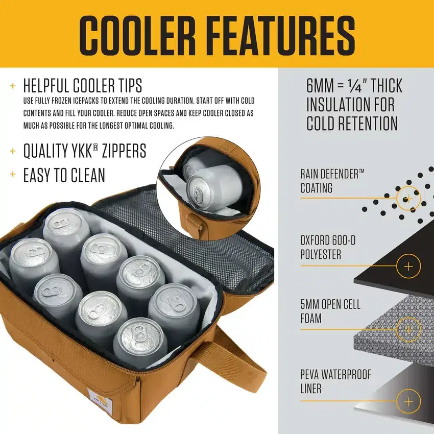 Insulated 12 Can Two Compartment Lunch Cooler