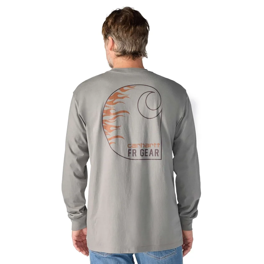 Men's Force Irvine Fr Long Sleeve Flames Graphic T-Shirt - Flame Resistant Shirts