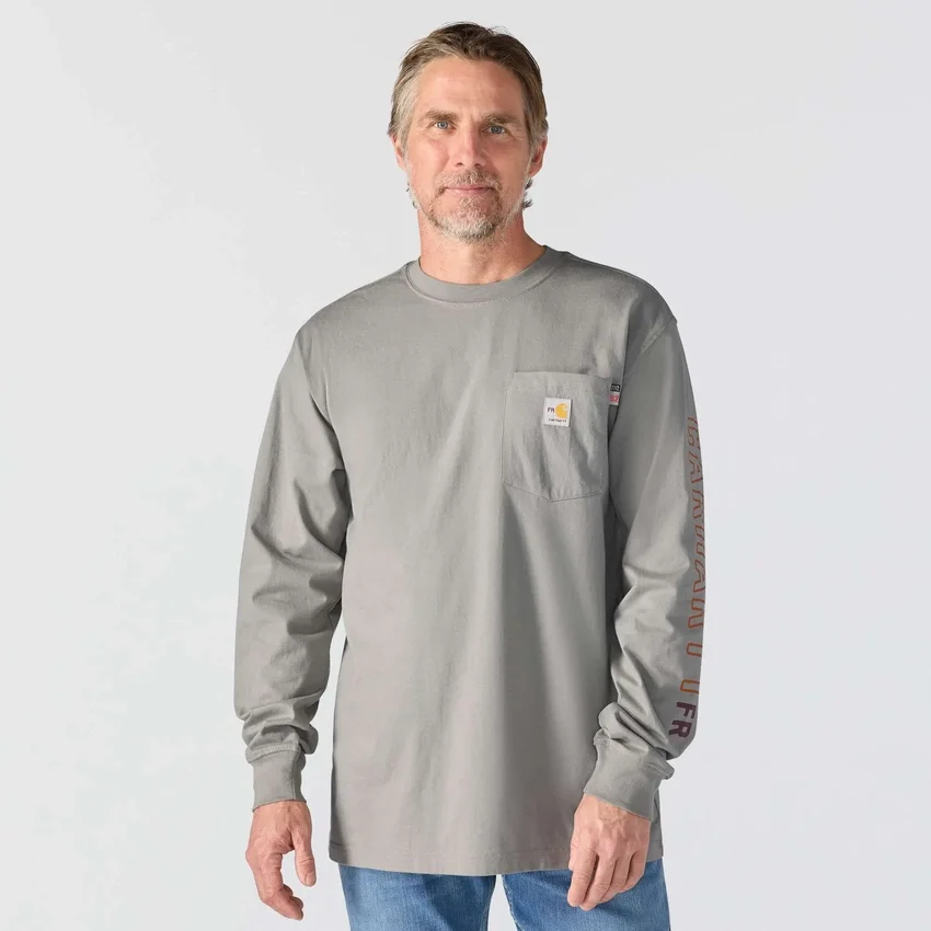 Men's Force Irvine Fr Long Sleeve Flames Graphic T-Shirt - Flame Resistant Shirts