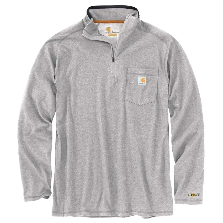 Men's Force Long Sleeve Moisture Wicking Quarter Zip Pullover Shirt