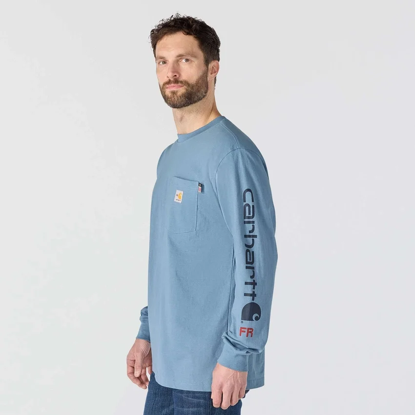 Men's Fr Force Irvine Loose Fit Long Sleeve Logo T-Shirt - Flame Resistant Shirts