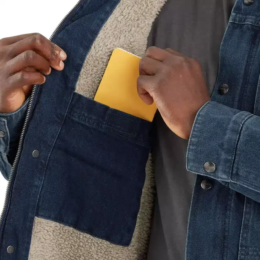 Men's Relaxed Fit Sherpa-Lined Denim Jacket