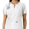 Women's Force Essentials Notch Neck Tunic Knit Panel Scrub Top