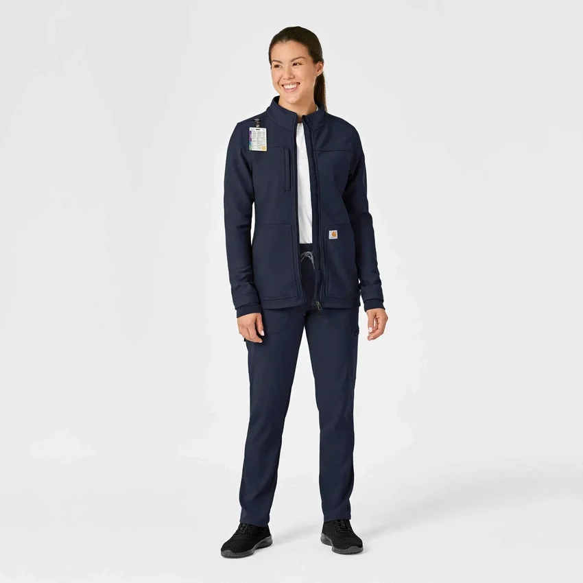 Women's Rugged Flex® Peak Bonded Fleece Scrub Jacket