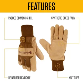 Women’s Synthetic Suede Knit Cuff Glove