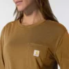Women's Tencel Loose Fit Long Sleeve Crewneck Pocket T-Shirt